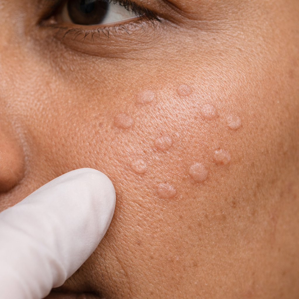 Flat warts face diagnosis